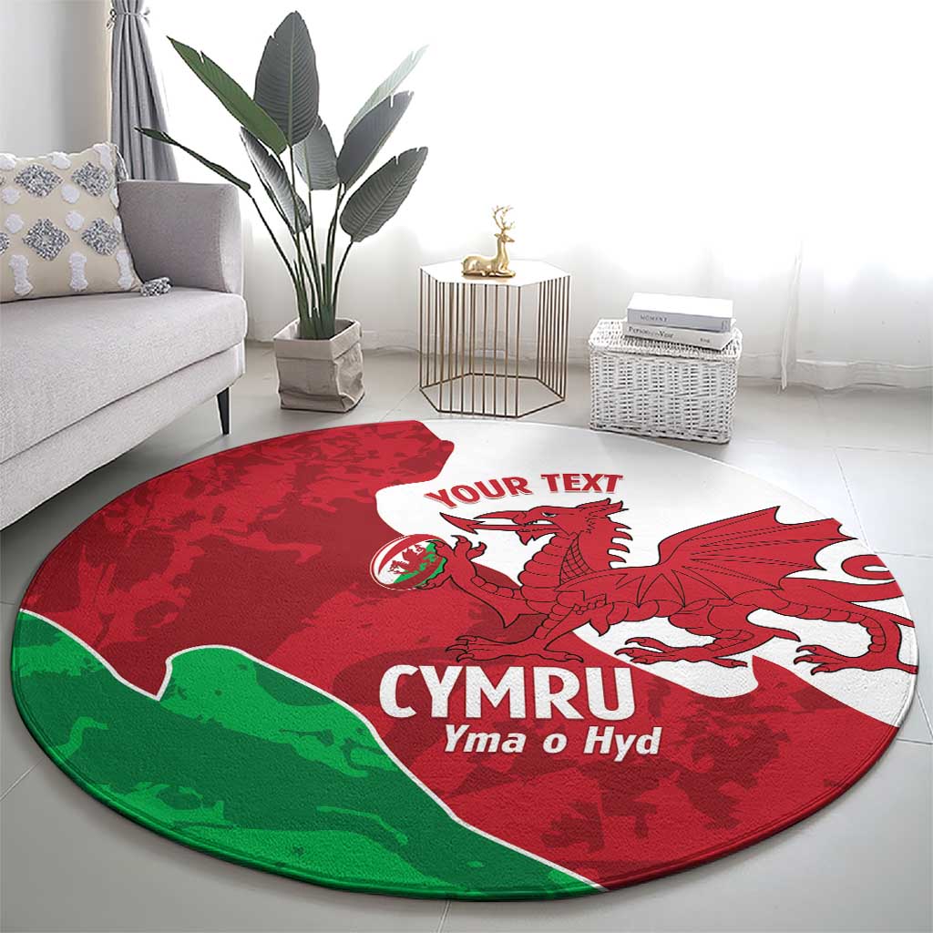 Wales Rugby Custom Round Carpet Go Cymru Yma O Hyd - Wonder Print Shop