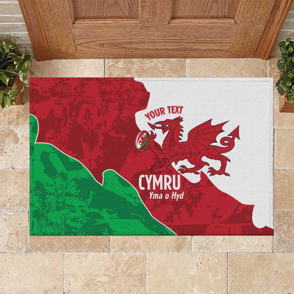 Wales Rugby Custom Rubber Doormat Go Cymru Yma O Hyd - Wonder Print Shop