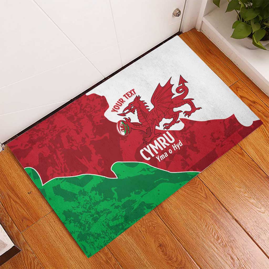 Wales Rugby Custom Rubber Doormat Go Cymru Yma O Hyd - Wonder Print Shop