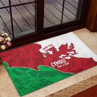 Wales Rugby Custom Rubber Doormat Go Cymru Yma O Hyd - Wonder Print Shop