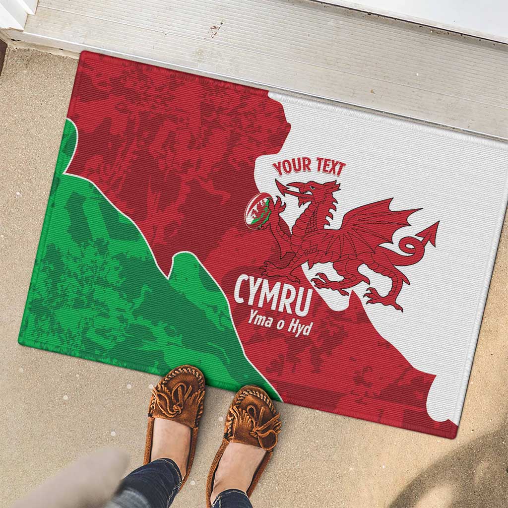 Wales Rugby Custom Rubber Doormat Go Cymru Yma O Hyd - Wonder Print Shop
