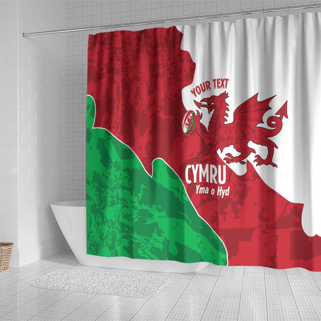 Wales Rugby Custom Shower Curtain Go Cymru Yma O Hyd - Wonder Print Shop