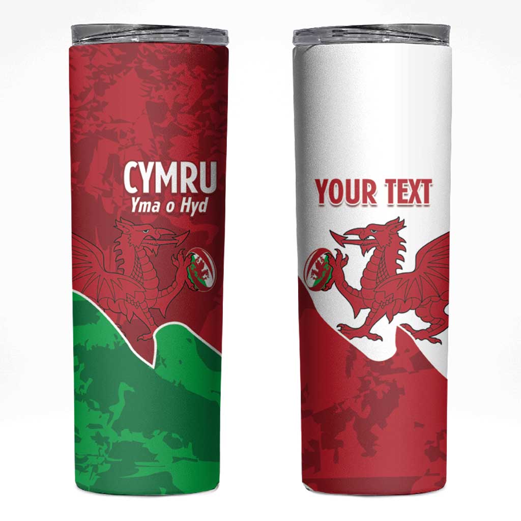 Wales Rugby Custom Skinny Tumbler Go Cymru Yma O Hyd - Wonder Print Shop