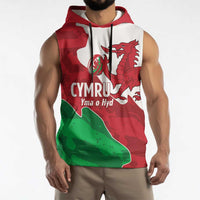 Wales Rugby Custom Sleeveless Hoodie Go Cymru Yma O Hyd - Wonder Print Shop