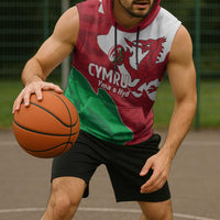 Wales Rugby Custom Sleeveless Hoodie Go Cymru Yma O Hyd - Wonder Print Shop