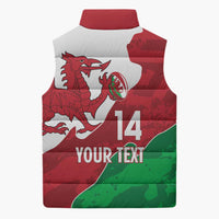 Wales Rugby Custom Sleeveless Puffer Jacket Go Cymru Yma O Hyd - Wonder Print Shop