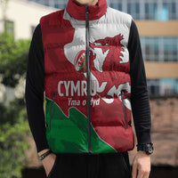 Wales Rugby Custom Sleeveless Puffer Jacket Go Cymru Yma O Hyd - Wonder Print Shop