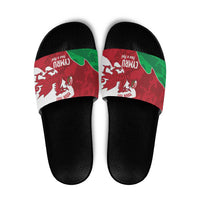 Wales Rugby Custom Slide Sandals Go Cymru Yma O Hyd - Wonder Print Shop