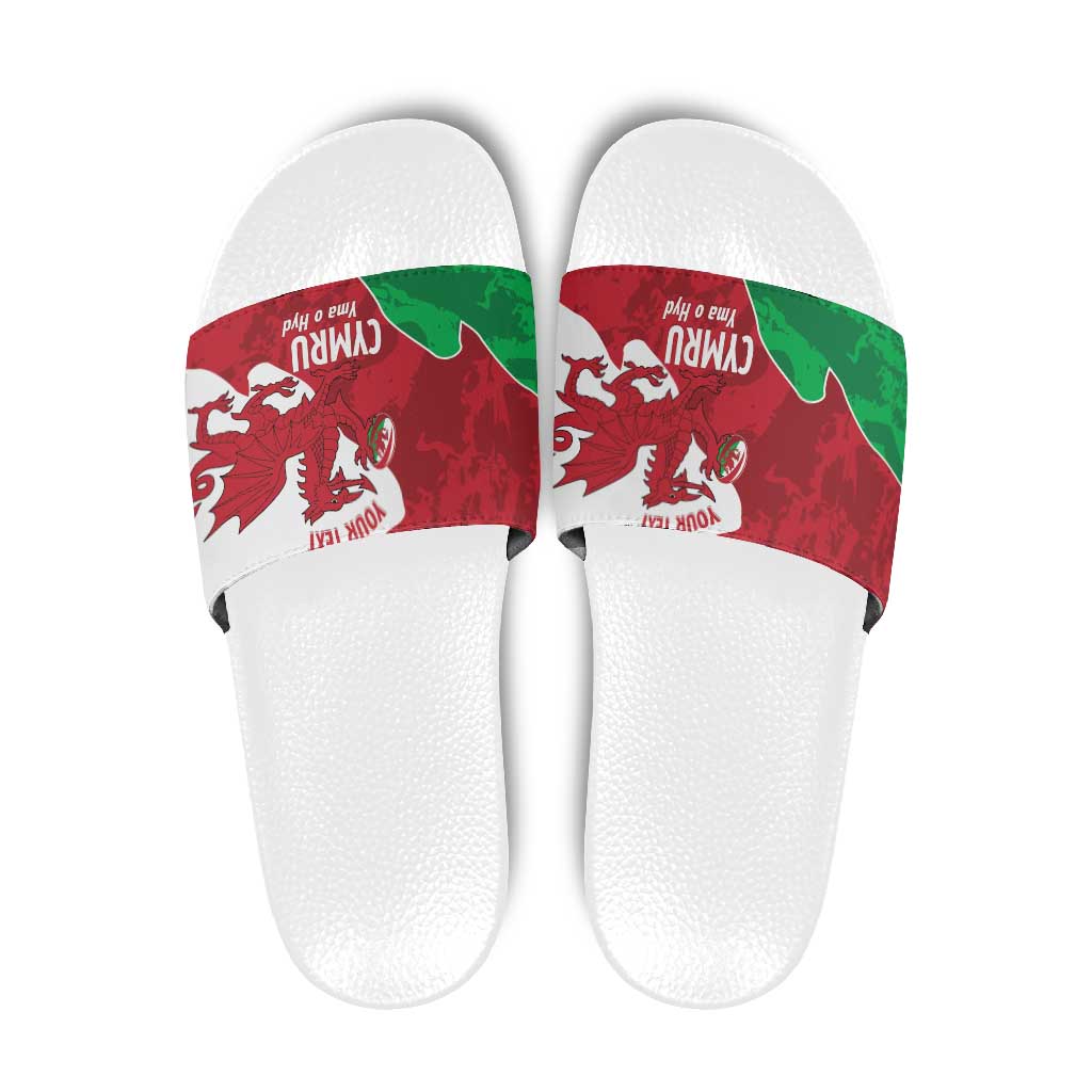 Wales Rugby Custom Slide Sandals Go Cymru Yma O Hyd - Wonder Print Shop