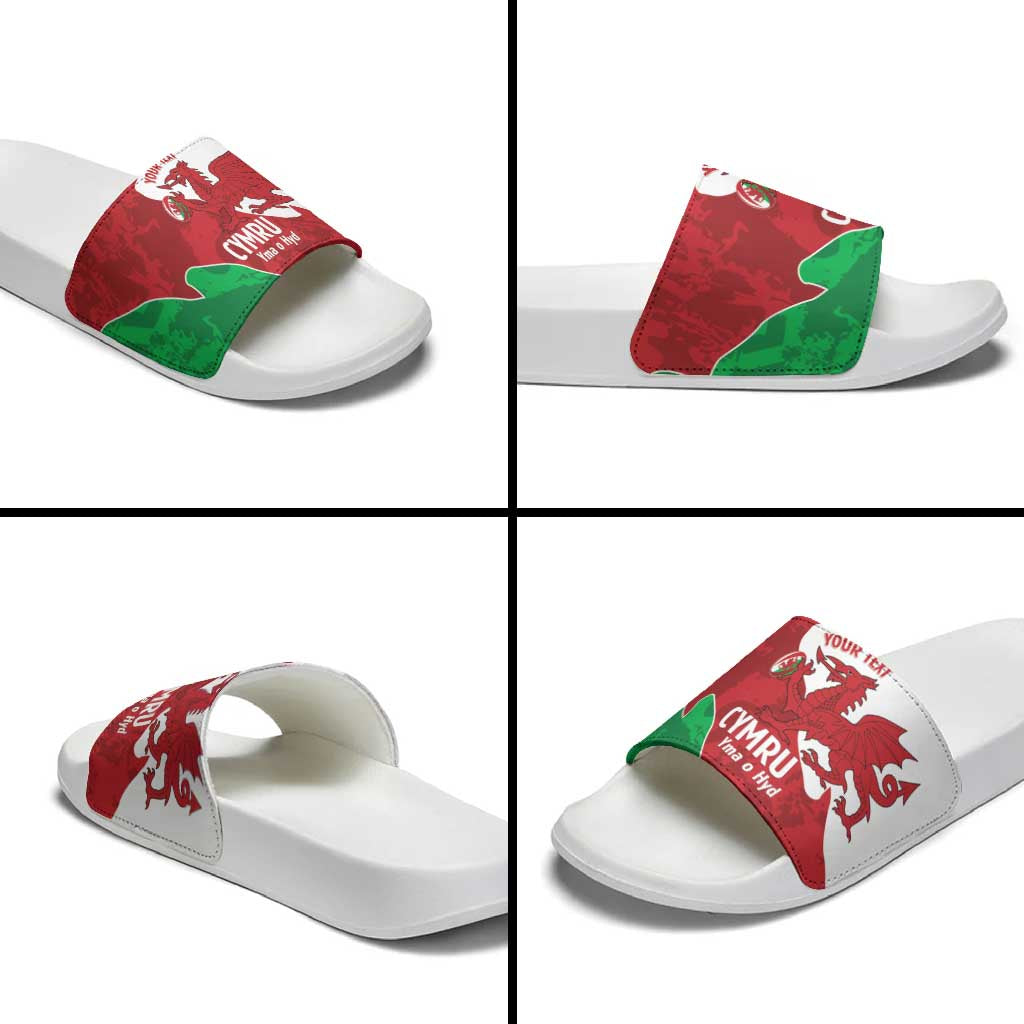 Wales Rugby Custom Slide Sandals Go Cymru Yma O Hyd - Wonder Print Shop