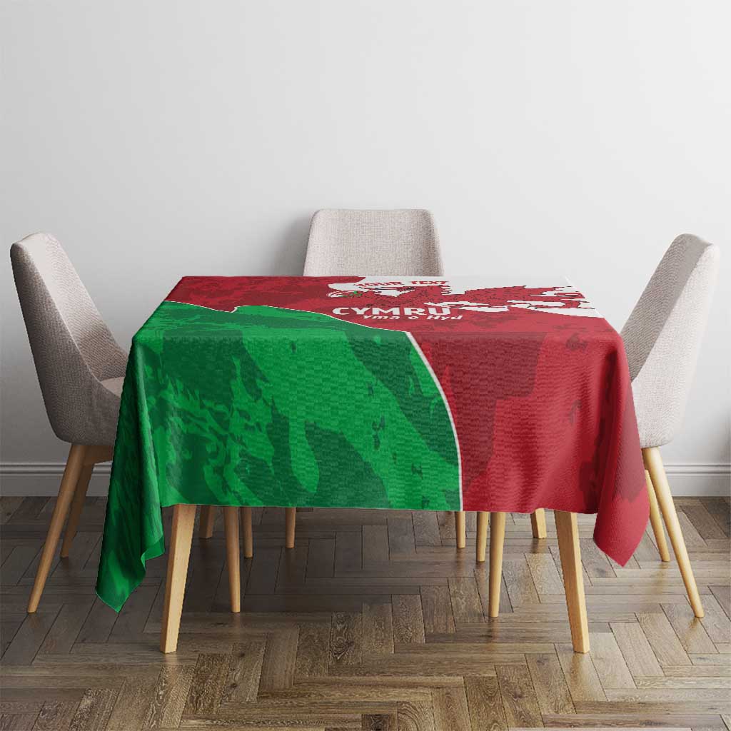 Wales Rugby Custom Tablecloth Go Cymru Yma O Hyd - Wonder Print Shop