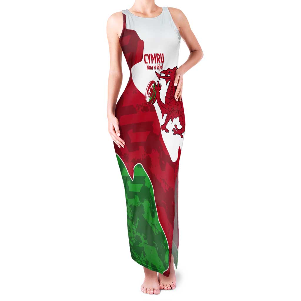 Wales Rugby Custom Tank Maxi Dress Go Cymru Yma O Hyd - Wonder Print Shop