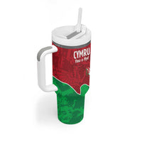 Wales Rugby Custom Tumbler With Handle Go Cymru Yma O Hyd - Wonder Print Shop