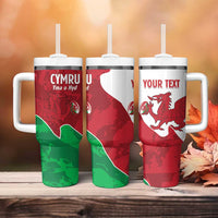 Wales Rugby Custom Tumbler With Handle Go Cymru Yma O Hyd - Wonder Print Shop
