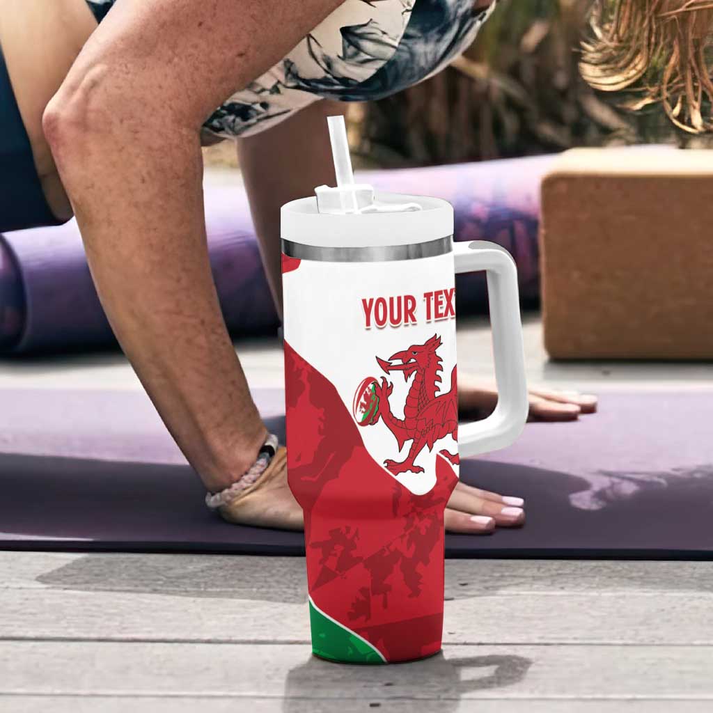 Wales Rugby Custom Tumbler With Handle Go Cymru Yma O Hyd - Wonder Print Shop