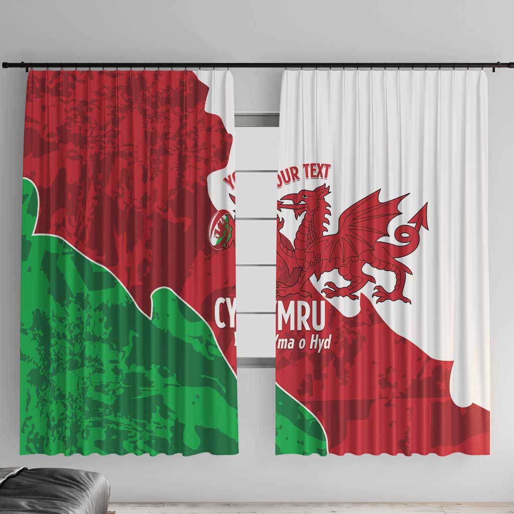 Wales Rugby Custom Window Curtain Go Cymru Yma O Hyd - Wonder Print Shop