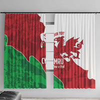 Wales Rugby Custom Window Curtain Go Cymru Yma O Hyd - Wonder Print Shop
