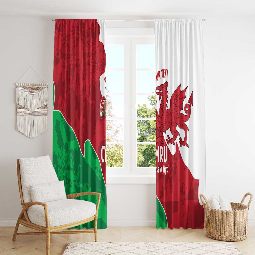 Wales Rugby Custom Window Curtain Go Cymru Yma O Hyd - Wonder Print Shop