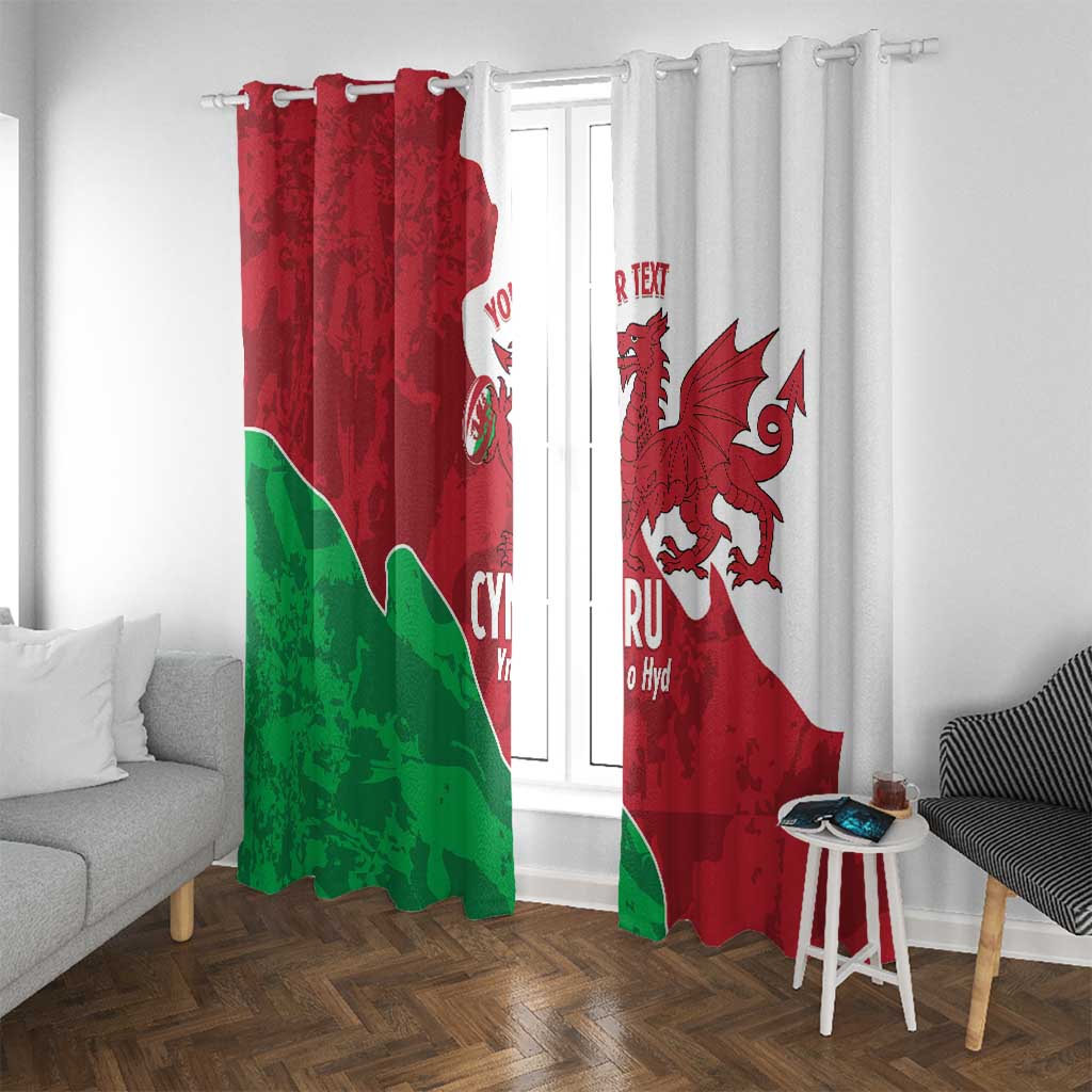Wales Rugby Custom Window Curtain Go Cymru Yma O Hyd - Wonder Print Shop