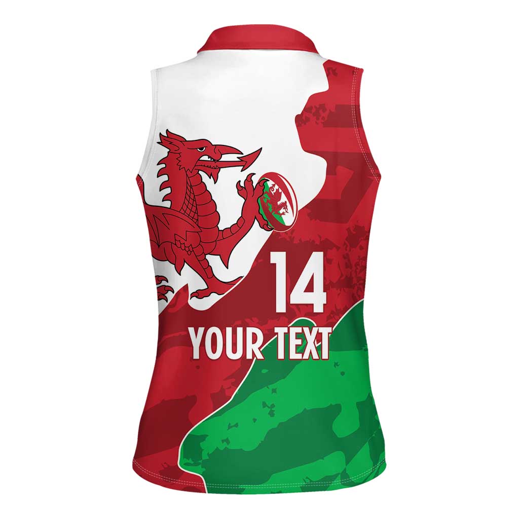 Wales Rugby Custom Women Sleeveless Polo Shirt Go Cymru Yma O Hyd - Wonder Print Shop