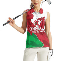 Wales Rugby Custom Women Sleeveless Polo Shirt Go Cymru Yma O Hyd - Wonder Print Shop