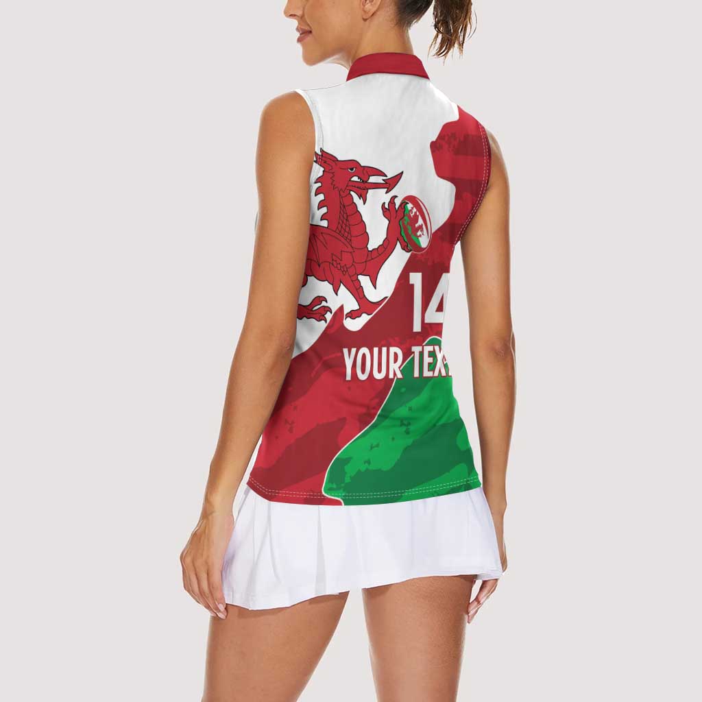 Wales Rugby Custom Women Sleeveless Polo Shirt Go Cymru Yma O Hyd - Wonder Print Shop