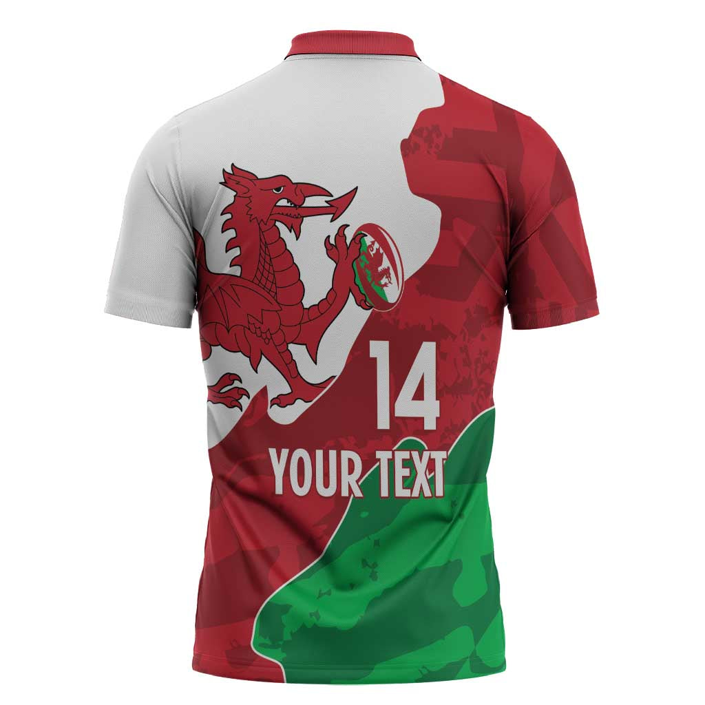 Wales Rugby Custom Zipper Polo Shirt Go Cymru Yma O Hyd - Wonder Print Shop