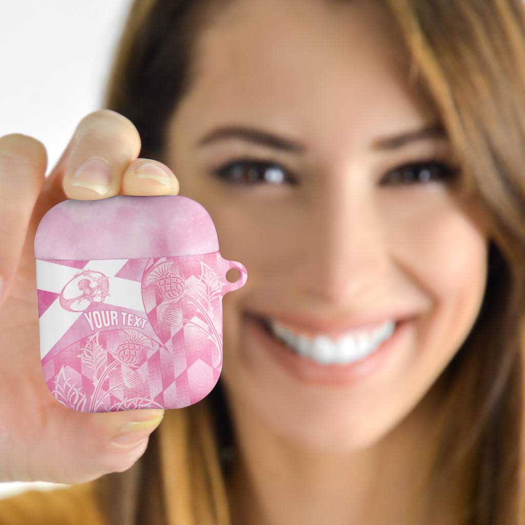 Scotland Rugby Custom AirPods Case Go Scottish Thistle Pink Version - Wonder Print Shop