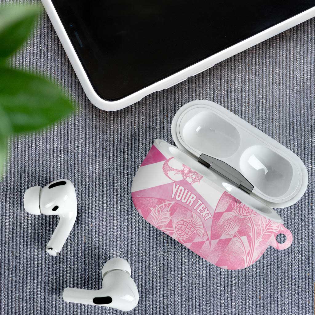 Scotland Rugby Custom AirPods Case Go Scottish Thistle Pink Version - Wonder Print Shop