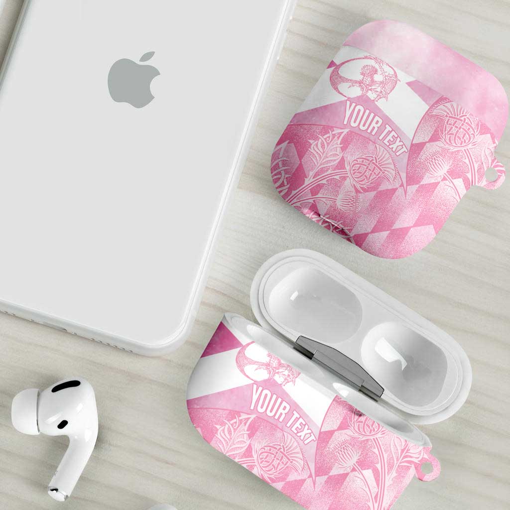 Scotland Rugby Custom AirPods Case Go Scottish Thistle Pink Version - Wonder Print Shop