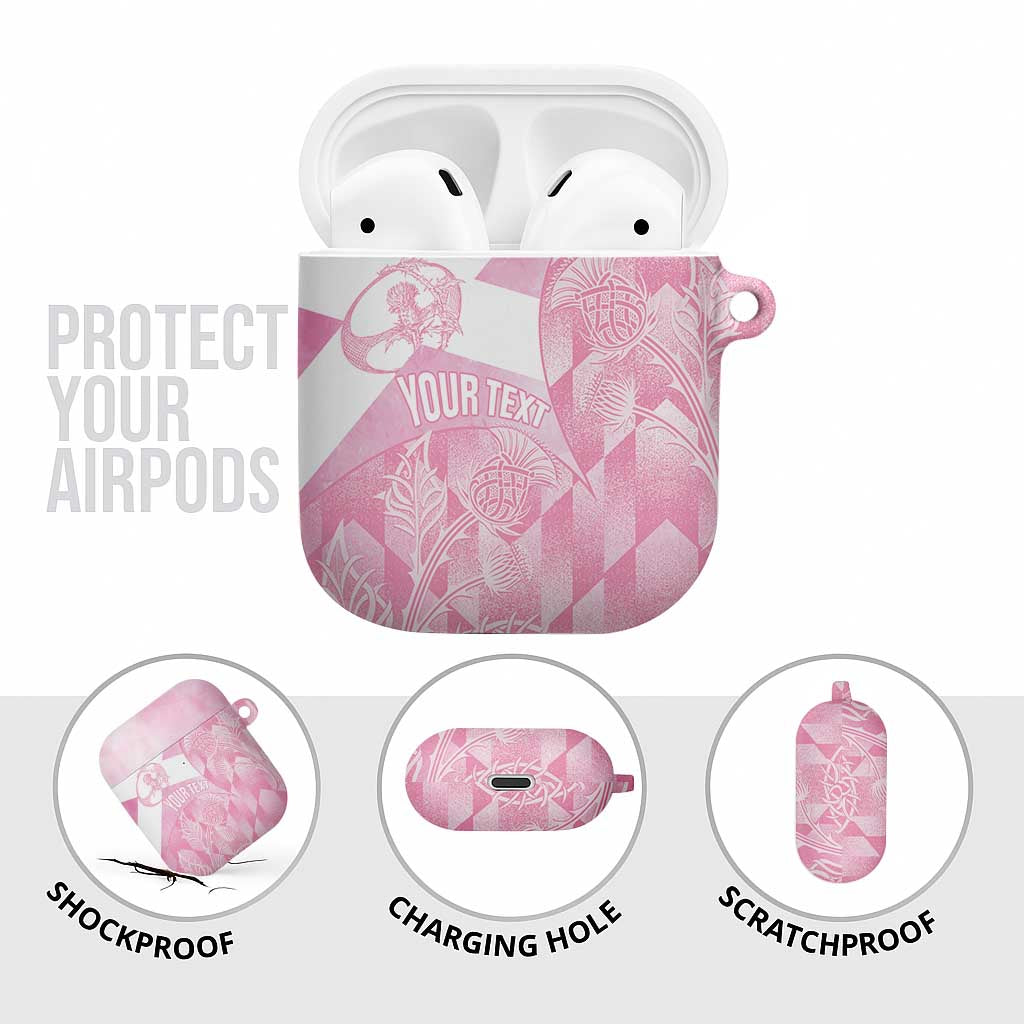 Scotland Rugby Custom AirPods Case Go Scottish Thistle Pink Version - Wonder Print Shop