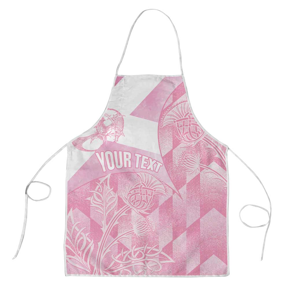 Scotland Rugby Custom Apron Go Scottish Thistle Pink Version - Wonder Print Shop