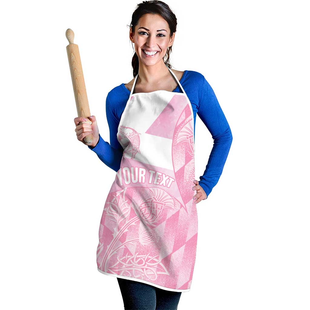 Scotland Rugby Custom Apron Go Scottish Thistle Pink Version - Wonder Print Shop