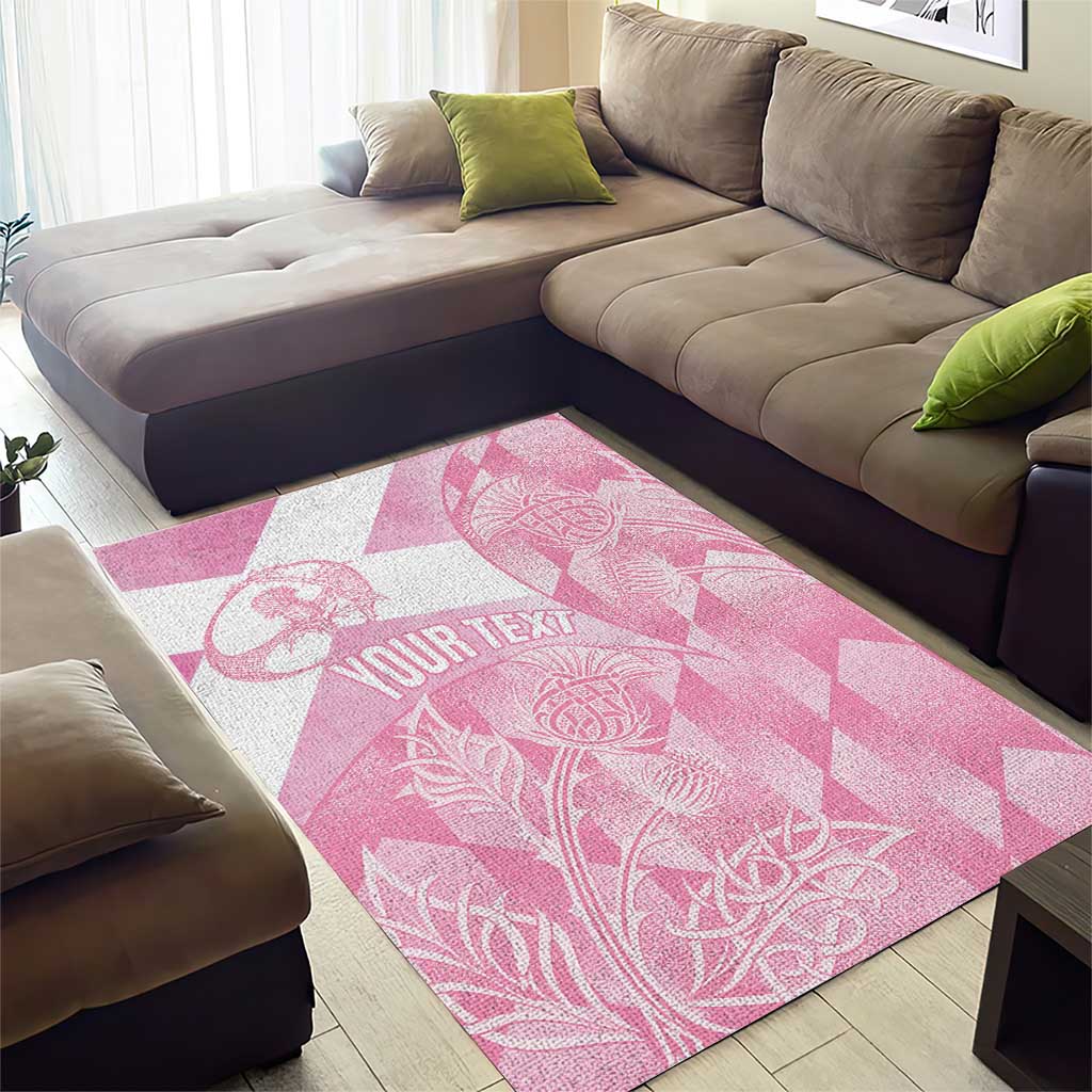 Scotland Rugby Custom Area Rug Go Scottish Thistle Pink Version - Wonder Print Shop