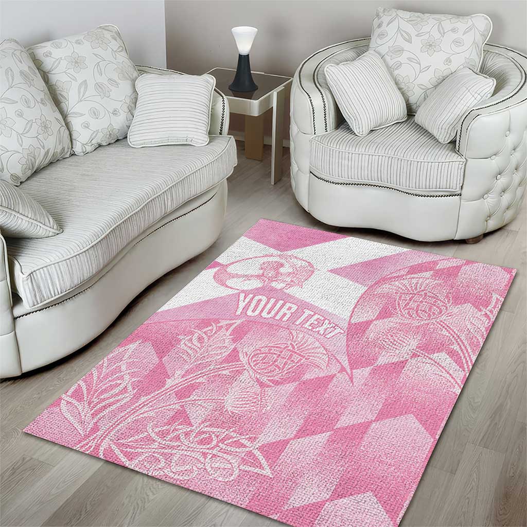 Scotland Rugby Custom Area Rug Go Scottish Thistle Pink Version - Wonder Print Shop
