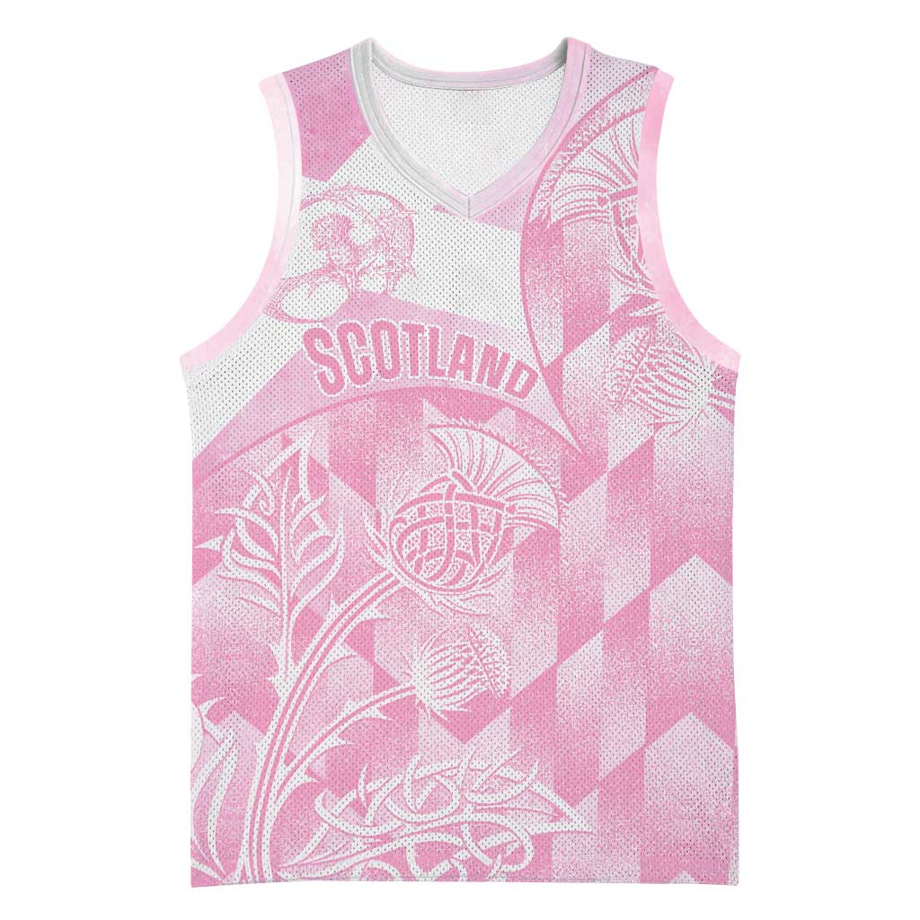 Scotland Rugby Custom Basketball Jersey Go Scottish Thistle Pink Version - Wonder Print Shop
