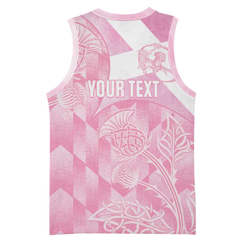 Scotland Rugby Custom Basketball Jersey Go Scottish Thistle Pink Version - Wonder Print Shop