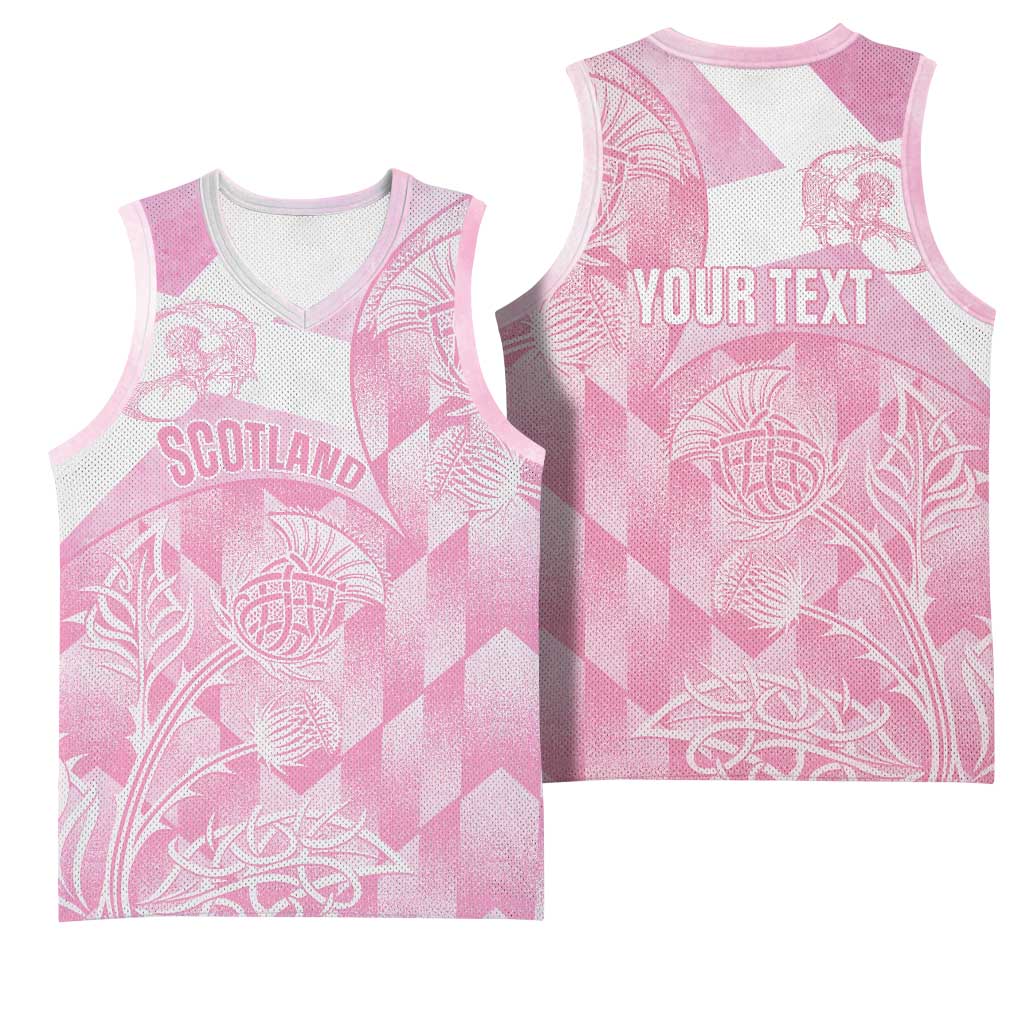 Scotland Rugby Custom Basketball Jersey Go Scottish Thistle Pink Version - Wonder Print Shop