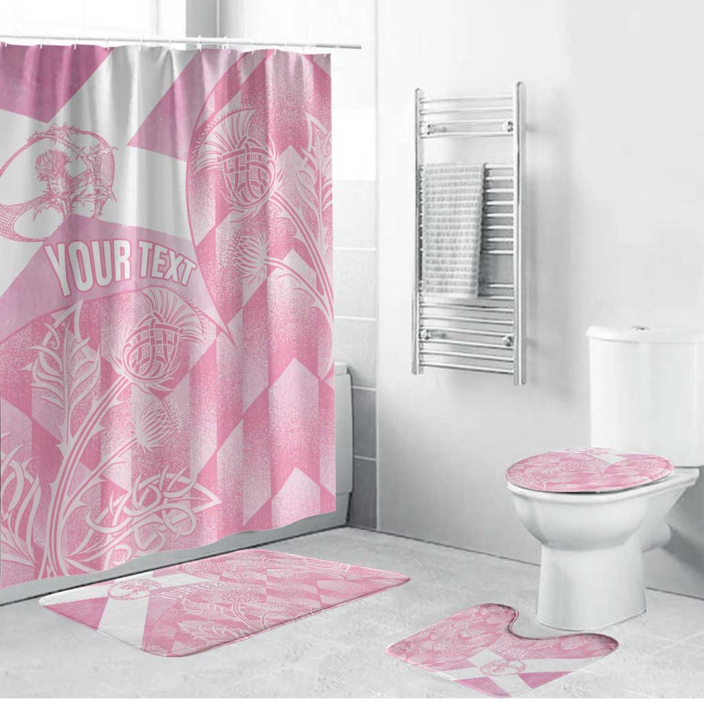 Scotland Rugby Custom Bathroom Set Go Scottish Thistle Pink Version - Wonder Print Shop