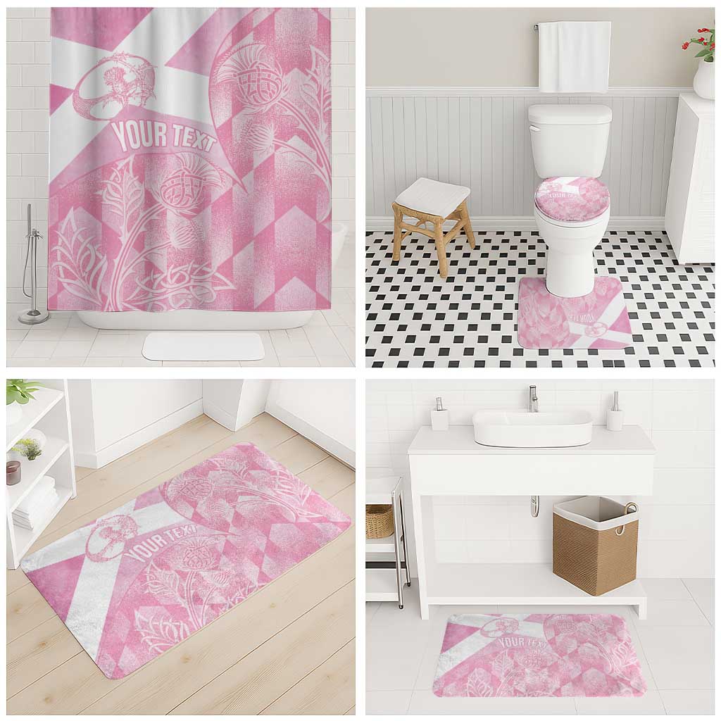 Scotland Rugby Custom Bathroom Set Go Scottish Thistle Pink Version - Wonder Print Shop