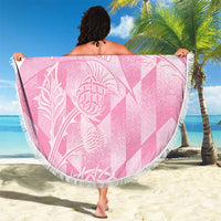 Scotland Rugby Custom Beach Blanket Go Scottish Thistle Pink Version - Wonder Print Shop