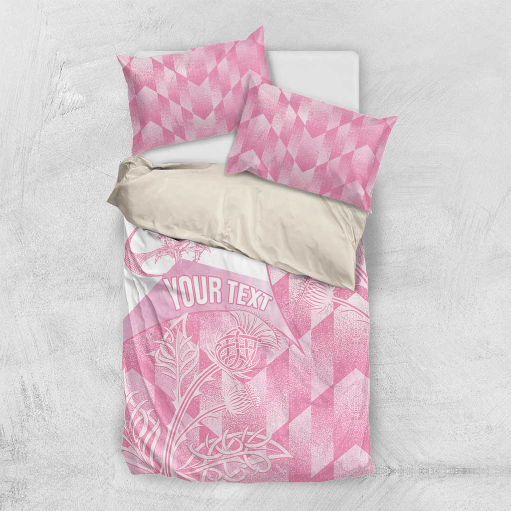 Scotland Rugby Custom Bedding Set Go Scottish Thistle Pink Version - Wonder Print Shop