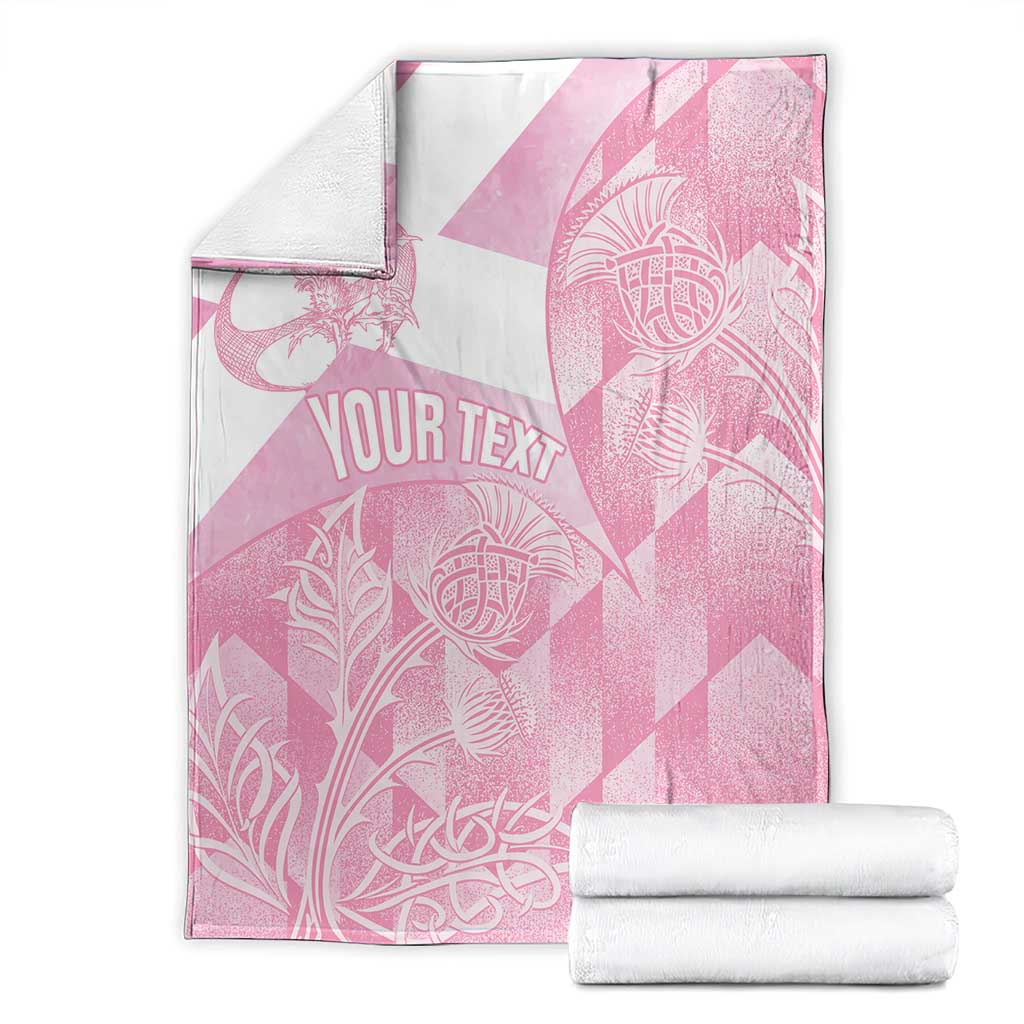 Scotland Rugby Custom Blanket Go Scottish Thistle Pink Version - Wonder Print Shop