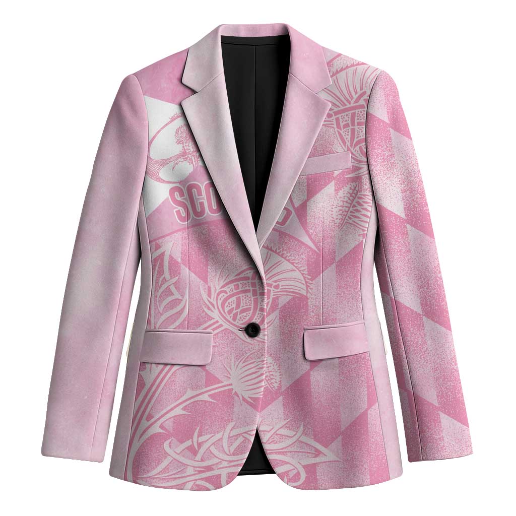 Scotland Rugby Custom Blazer Go Scottish Thistle Pink Version - Wonder Print Shop
