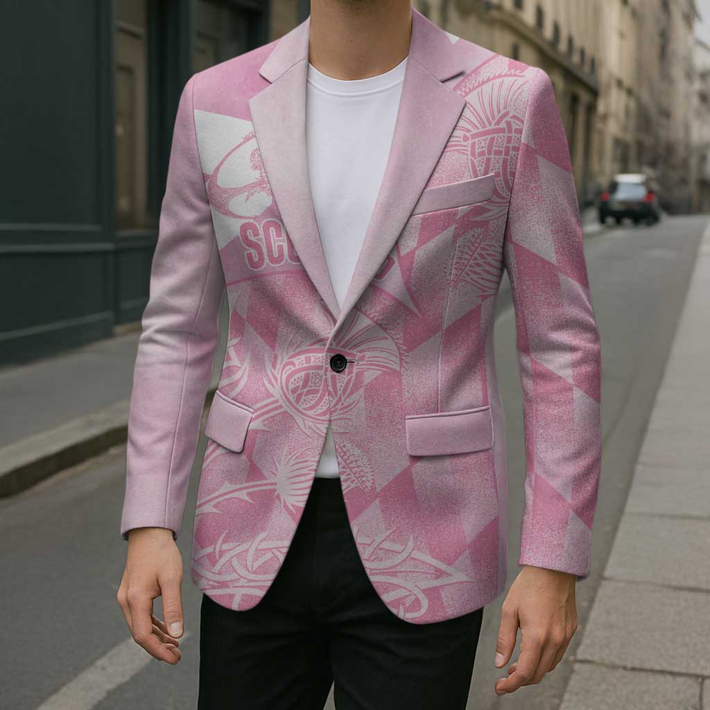 Scotland Rugby Custom Blazer Go Scottish Thistle Pink Version - Wonder Print Shop