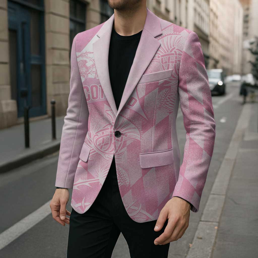 Scotland Rugby Custom Blazer Go Scottish Thistle Pink Version - Wonder Print Shop