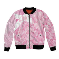 Scotland Rugby Custom Bomber Jacket Go Scottish Thistle Pink Version - Wonder Print Shop