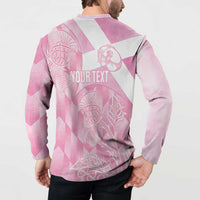 Scotland Rugby Custom Button Sweatshirt Go Scottish Thistle Pink Version - Wonder Print Shop