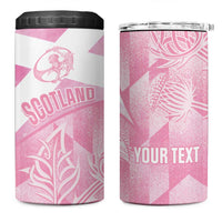 Scotland Rugby Custom 4 in 1 Can Cooler Tumbler Go Scottish Thistle Pink Version - Wonder Print Shop
