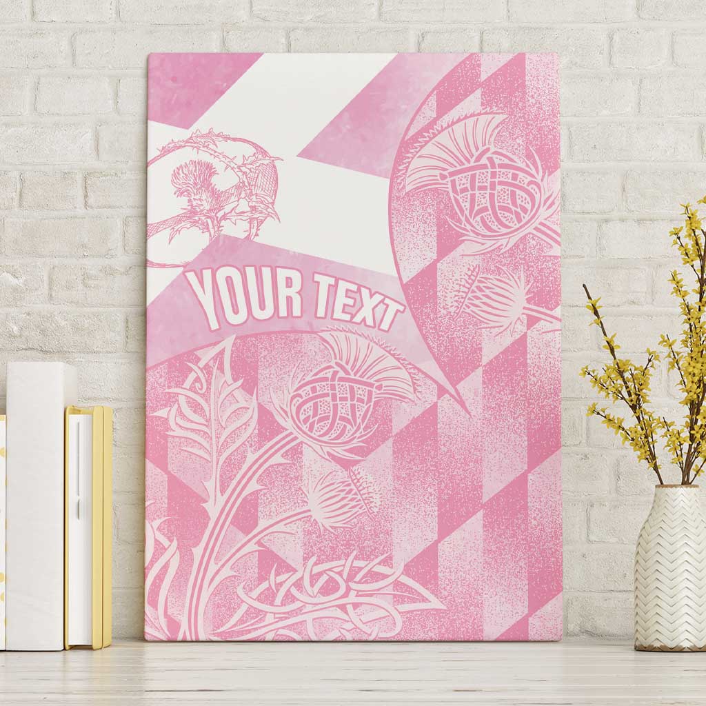 Scotland Rugby Custom Canvas Wall Art Go Scottish Thistle Pink Version - Wonder Print Shop